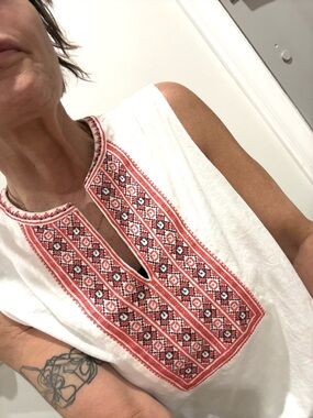 J. Crew Boho Embroidered Tank Top Women’s Size Medium